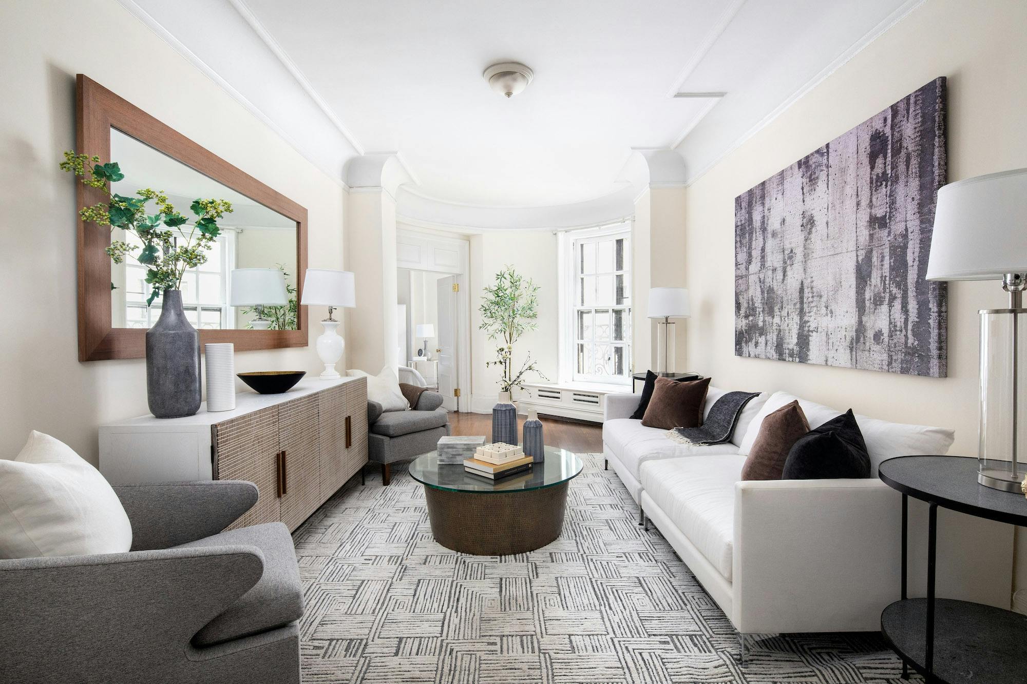 Meridith-Baer-Home-Home-Staging-New-York-The-Ansonia-Highrise-Condos-and-Lofts-Transitional-Living-Room-Full-View