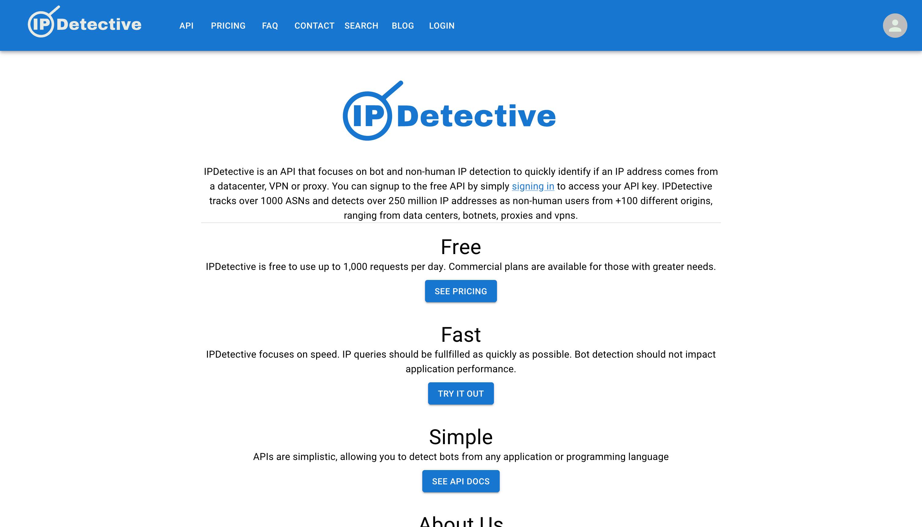 IP Bot Detective homepage