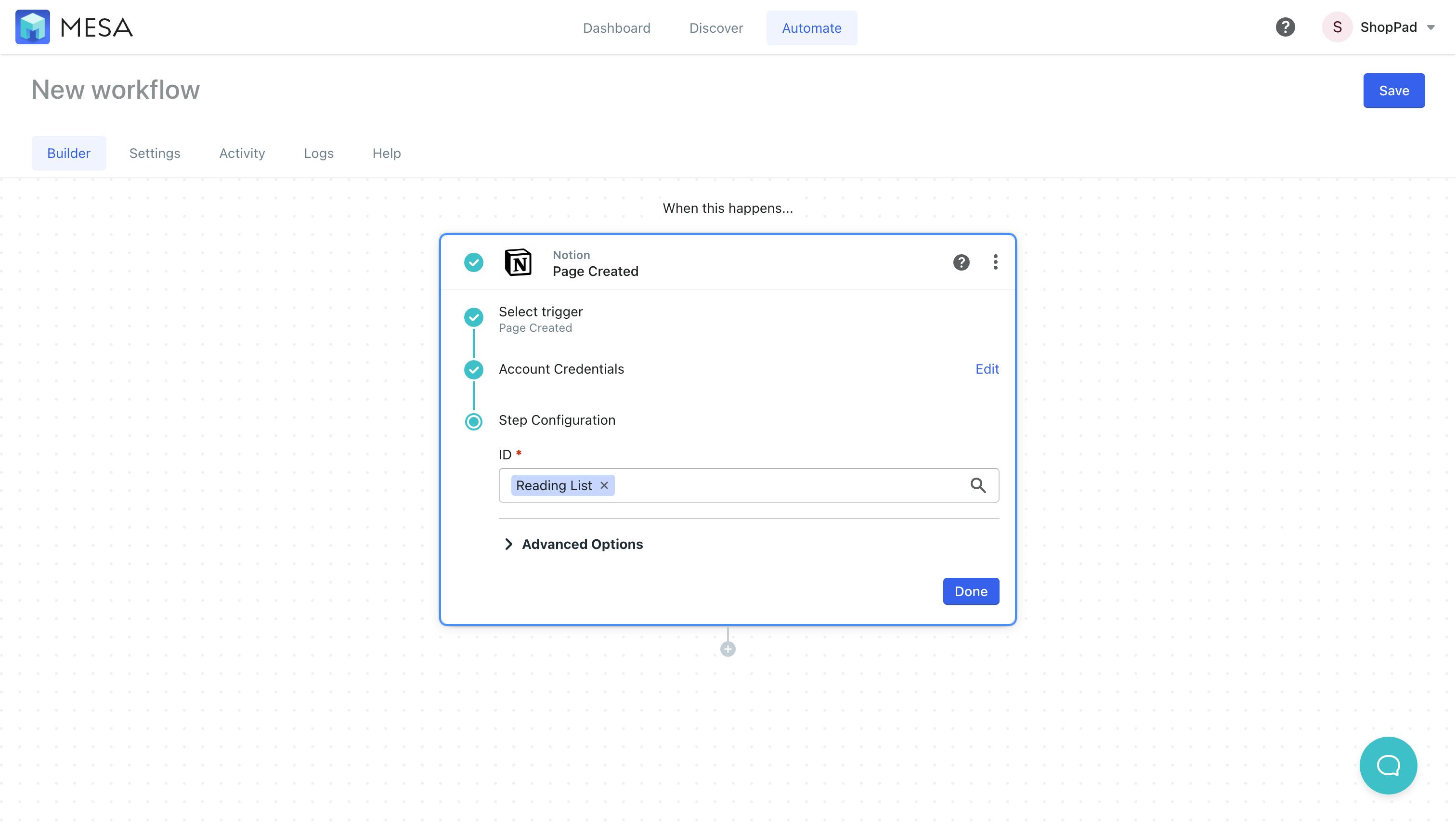 Notion workflow trigger