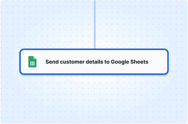 Send customer details to Google Sheets