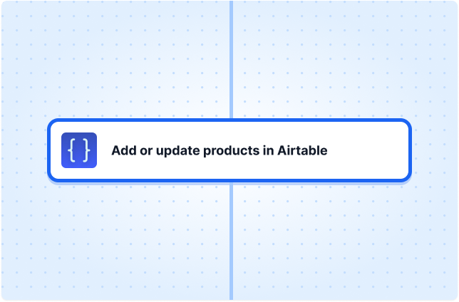 Add or update products in Airtable