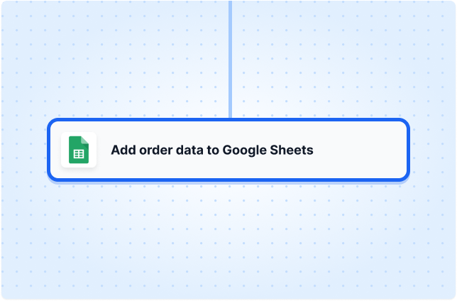 Add order data to Google Sheets