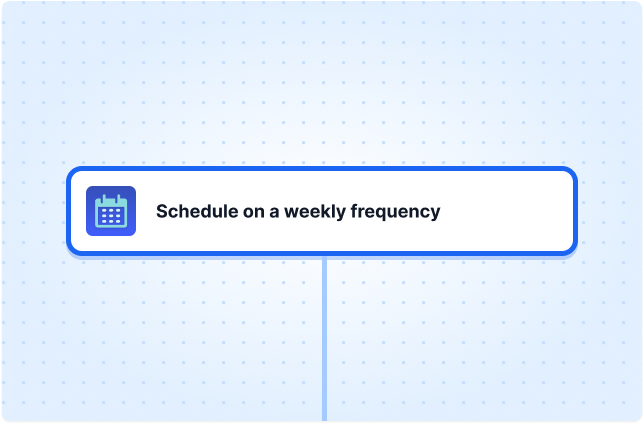 Schedule on a weekly frequency