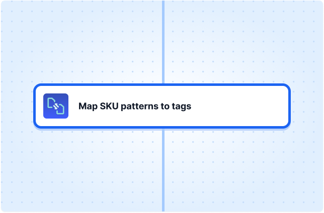 Map SKU patterns to tags