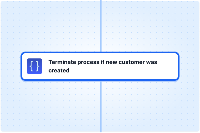 Terminate process if new customer was created