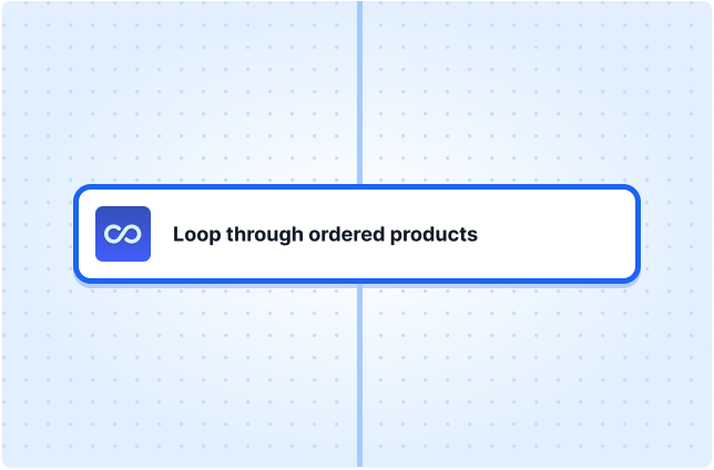 Loop through ordered products 