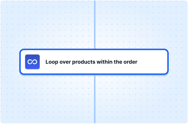 Then, loop over all the available products within the order