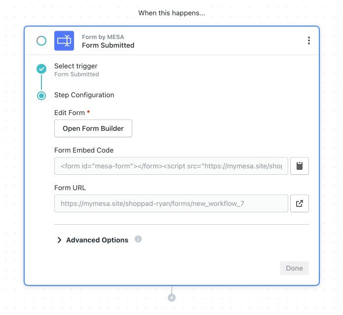 Forms workflow trigger