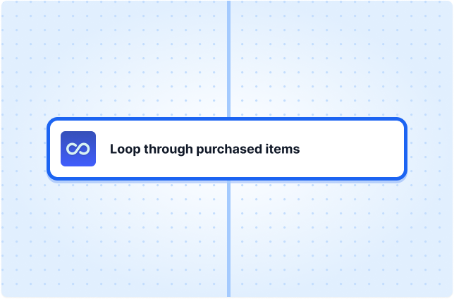 Loop through purchased items