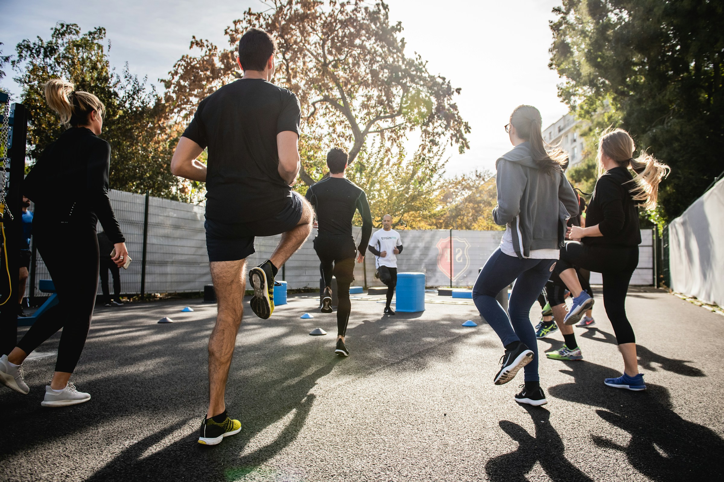 Group of people living healthy with exercise