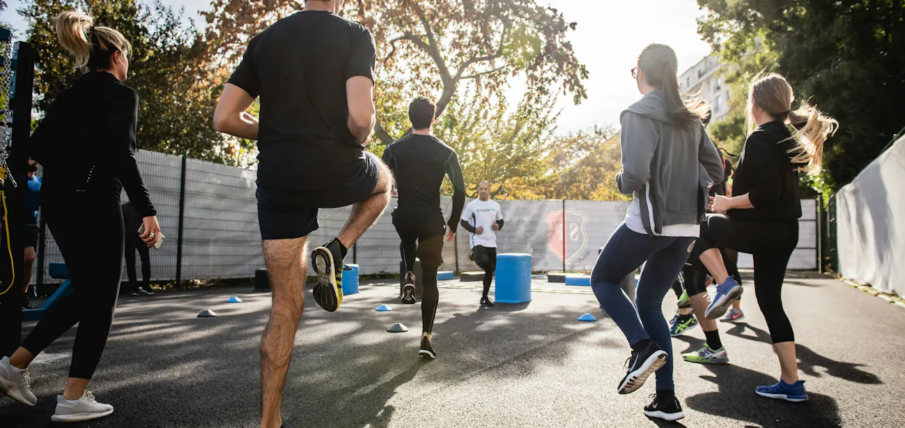 Group of people living healthy with exercise