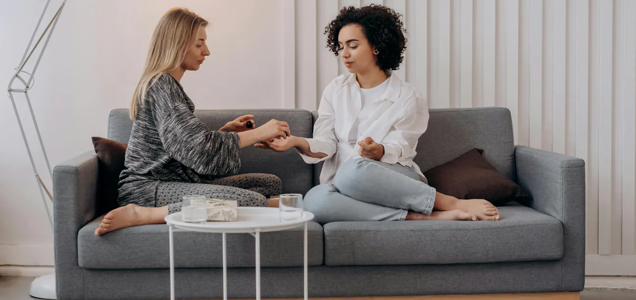 Person checking blood sugar at home