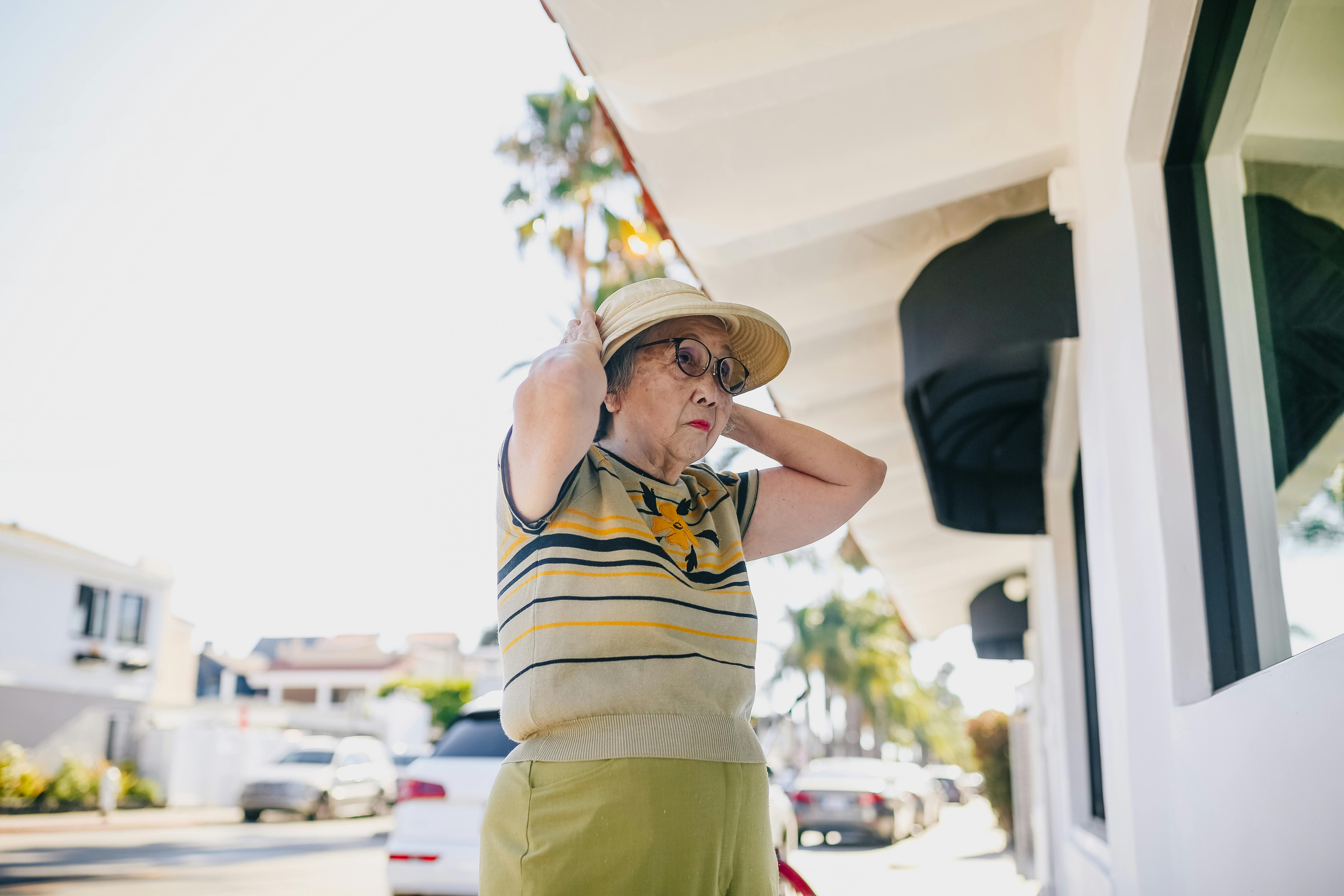 Middle-aged woman checking scale