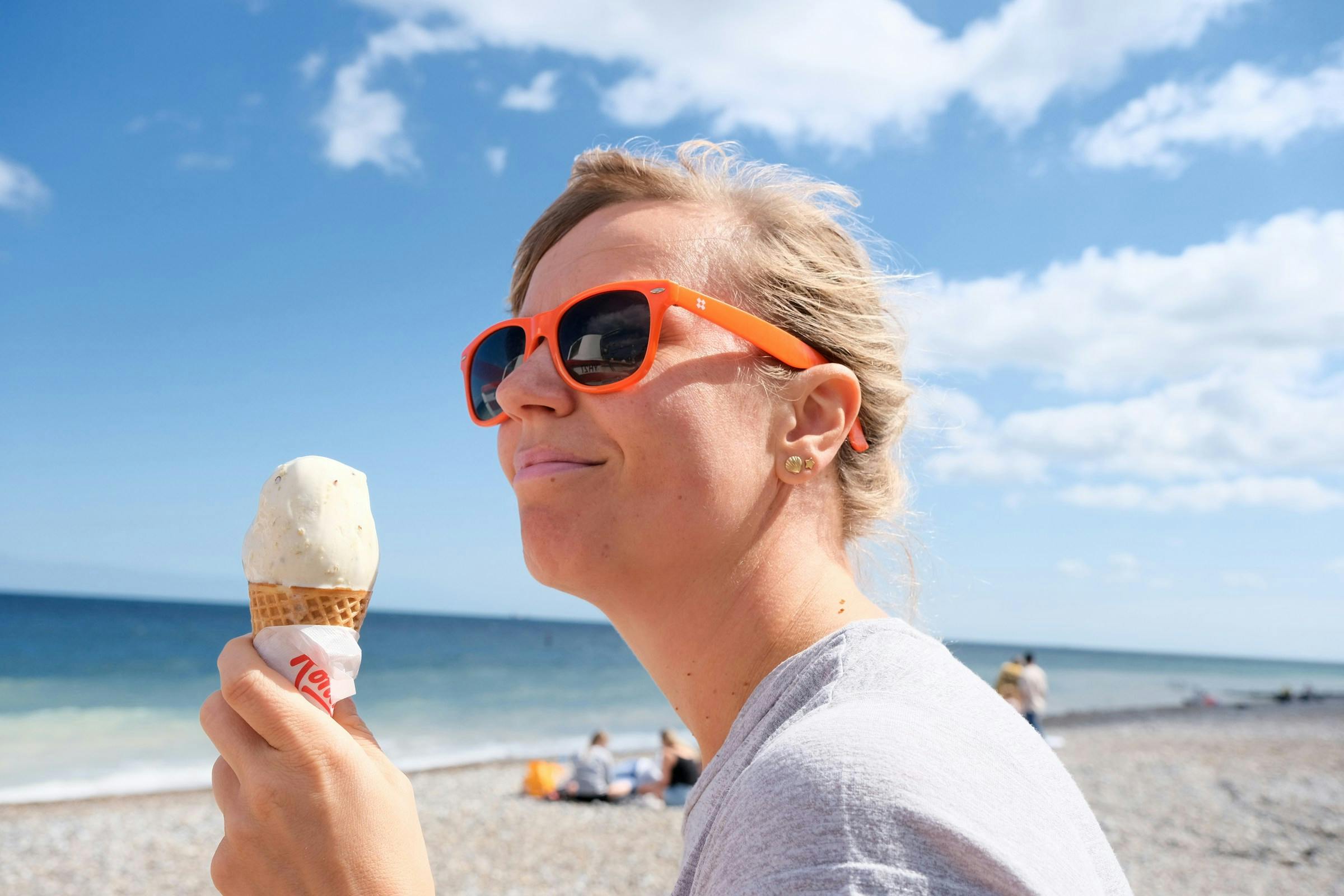 A diabetic person having a low-carb ice cream