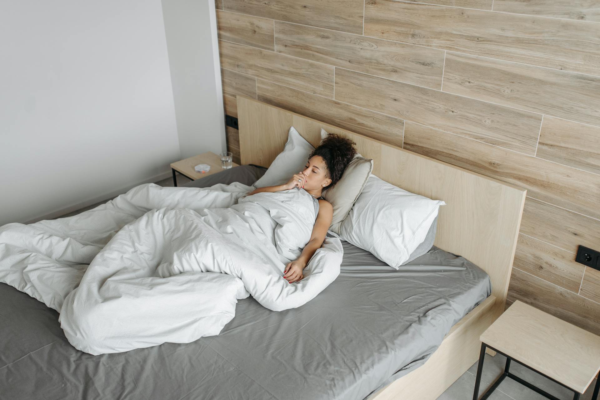 A person struggling with Sleep apnea