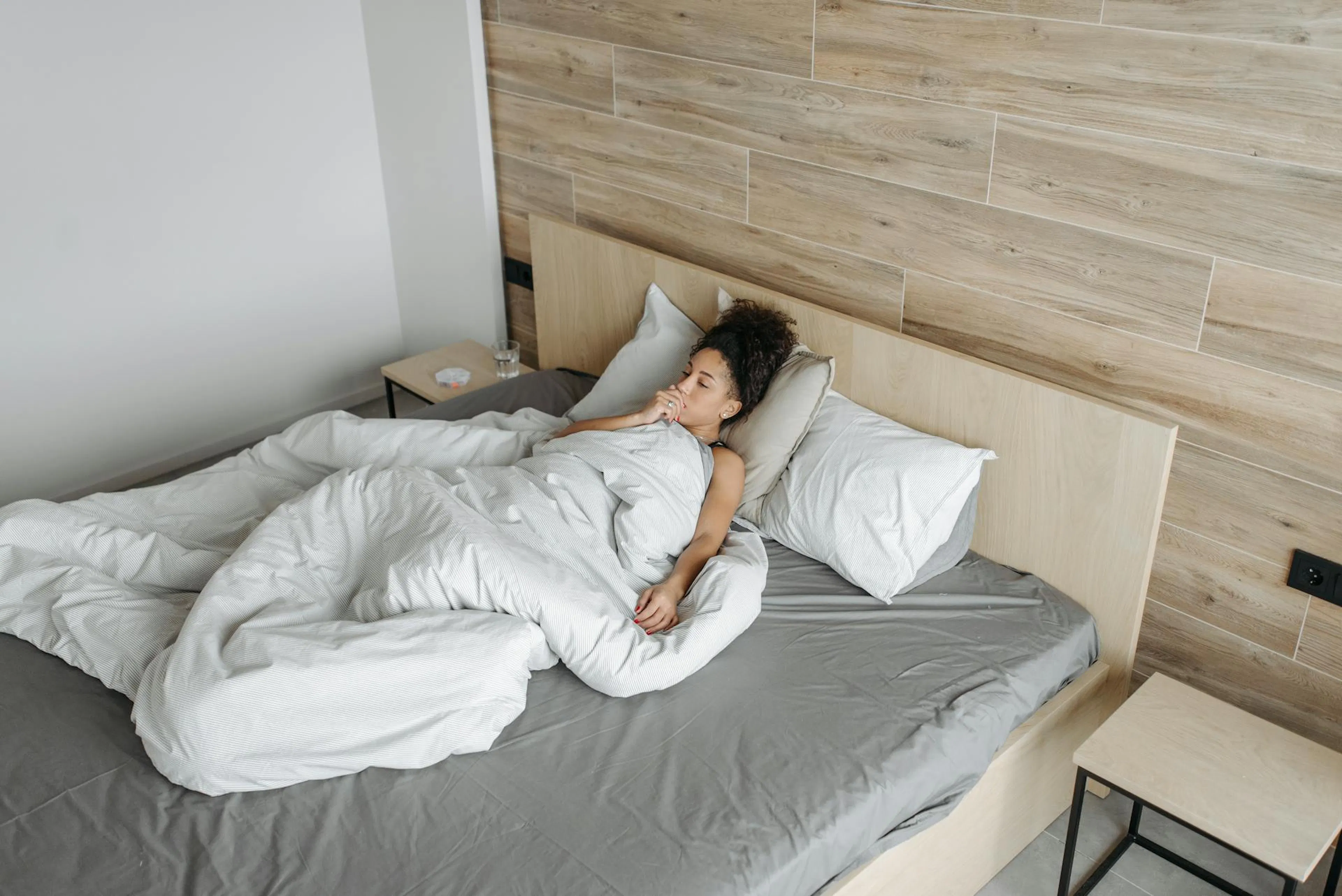 A person struggling with Sleep apnea