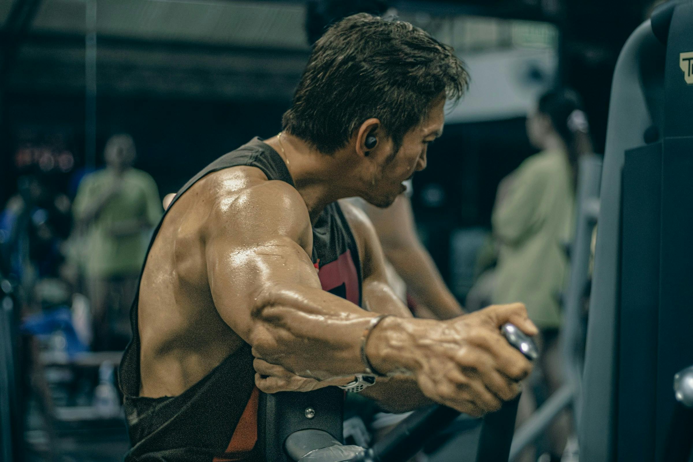 A sweating athlete