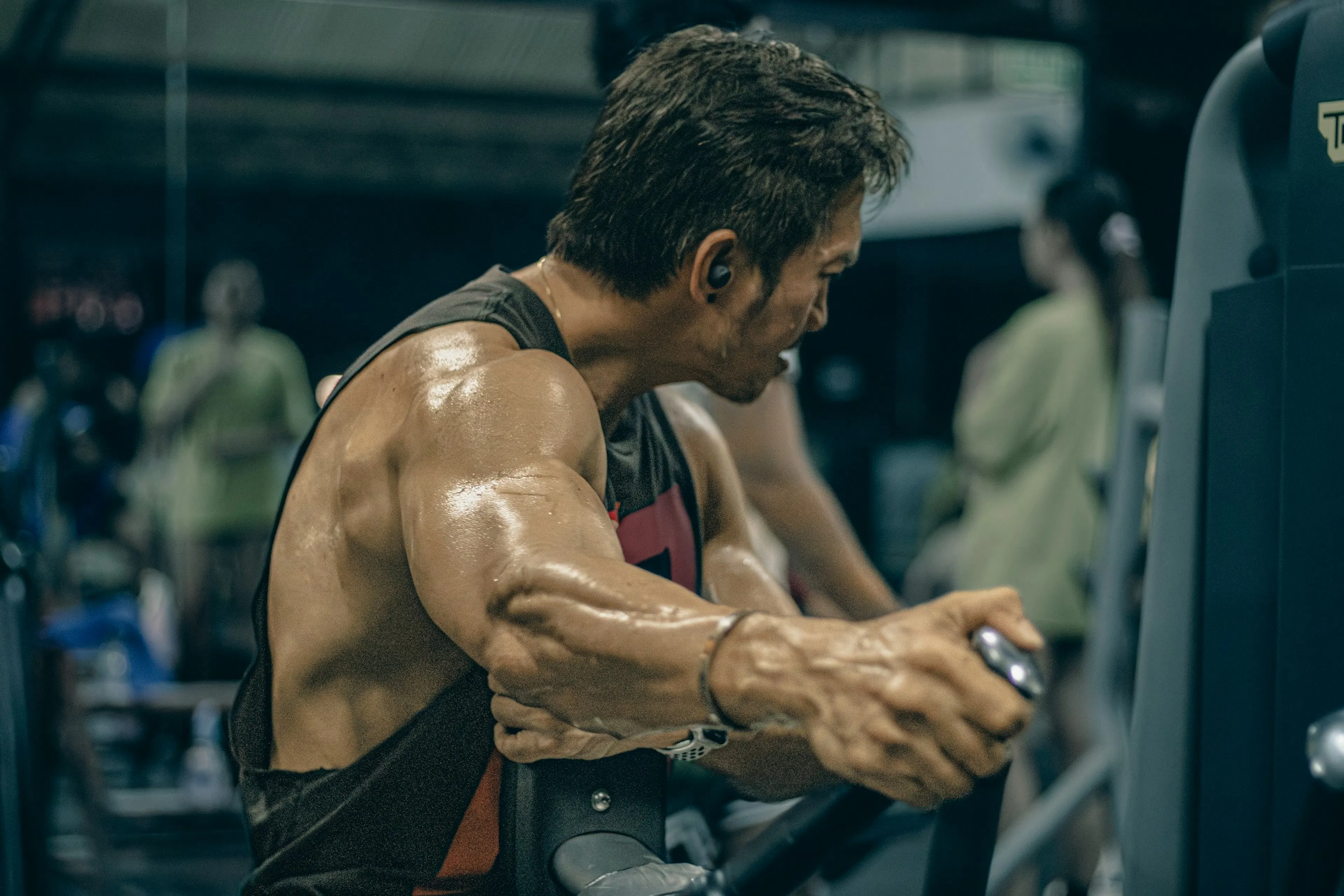 A sweating athlete