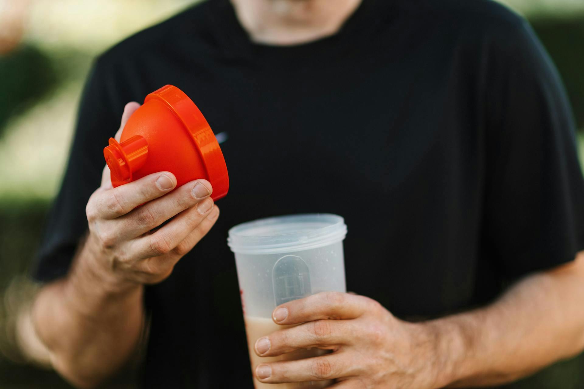 A young man taking berberine supplements