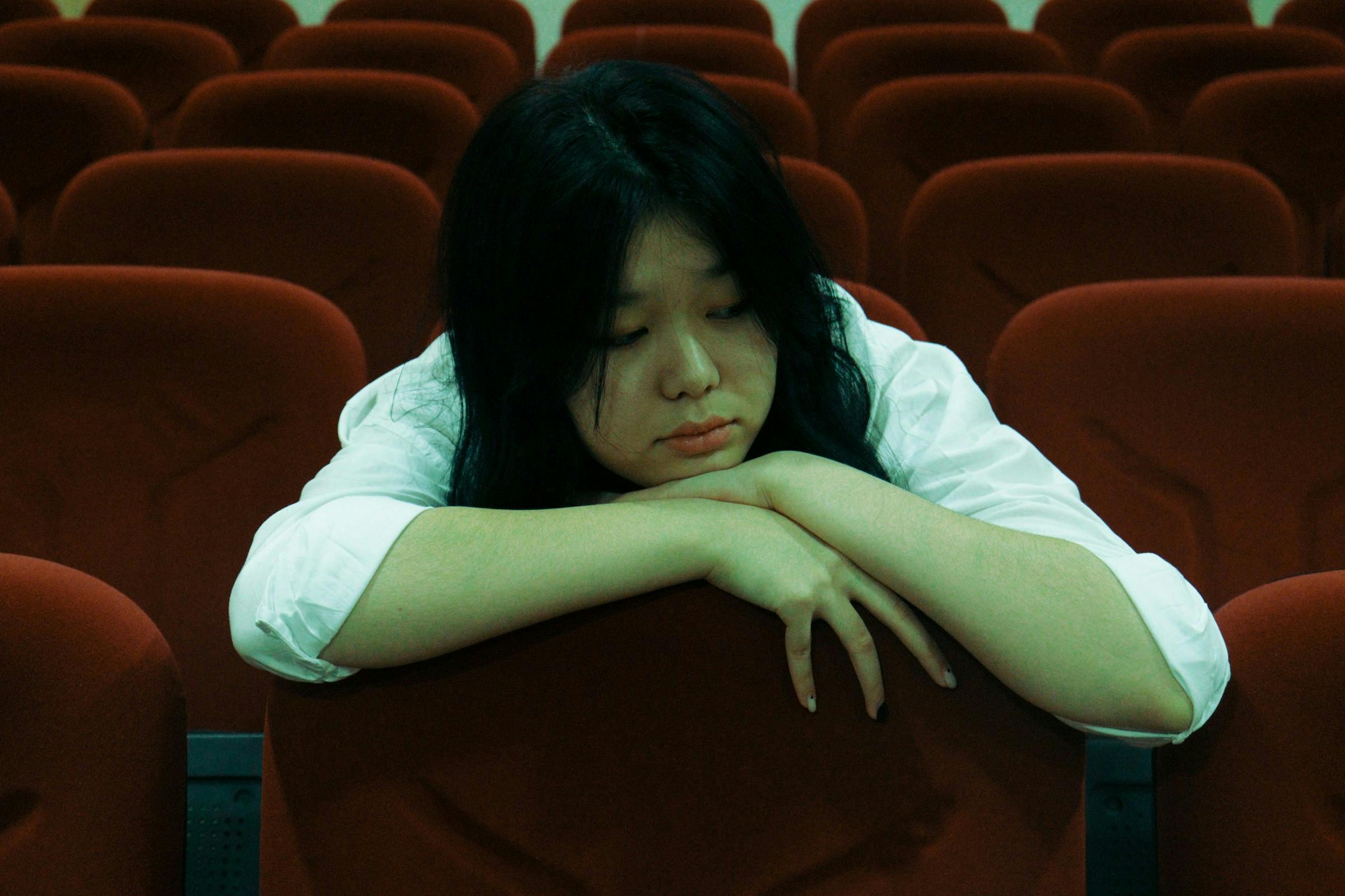 A woman feeling very stressed out