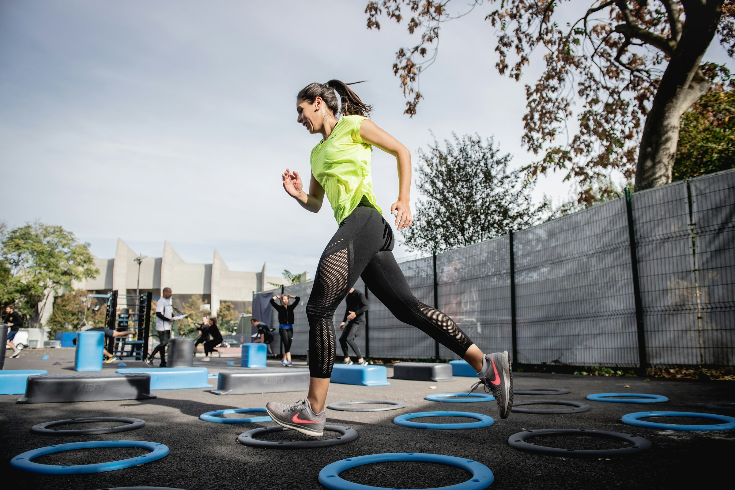 A lady exercising to improve her biological age