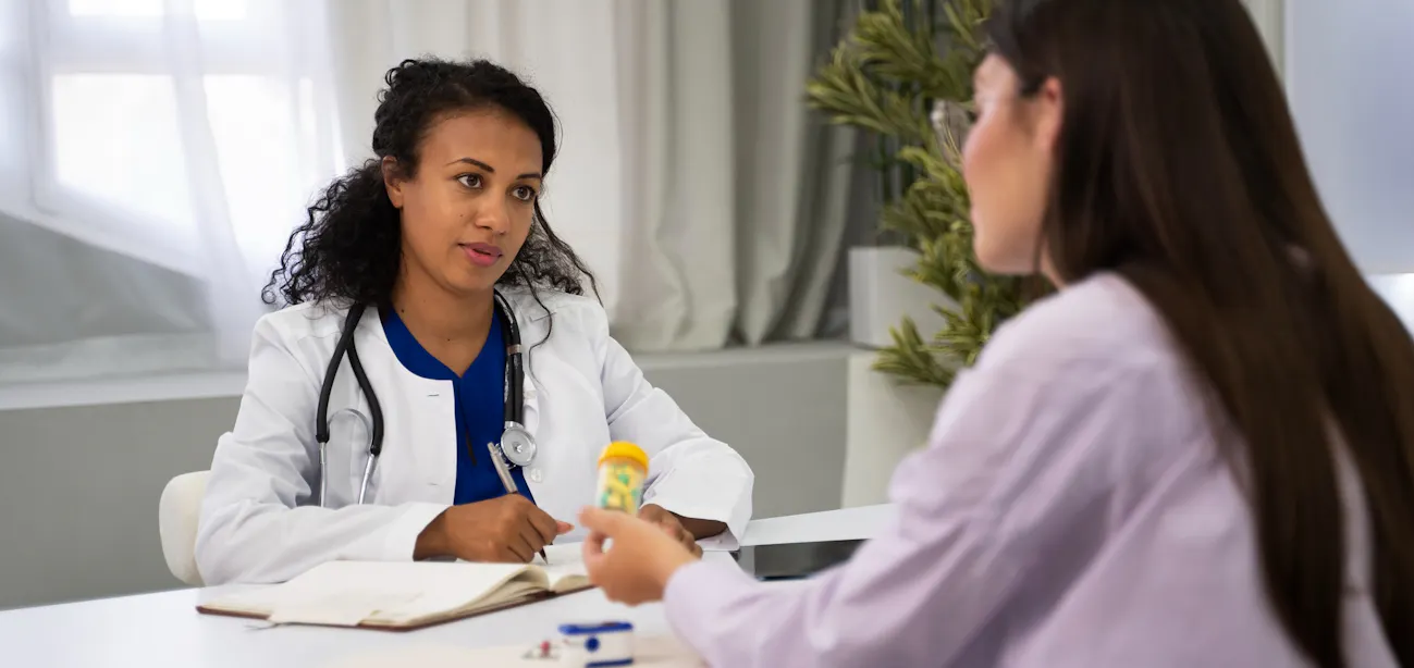 Doctor explaining low white blood cell count to patient
