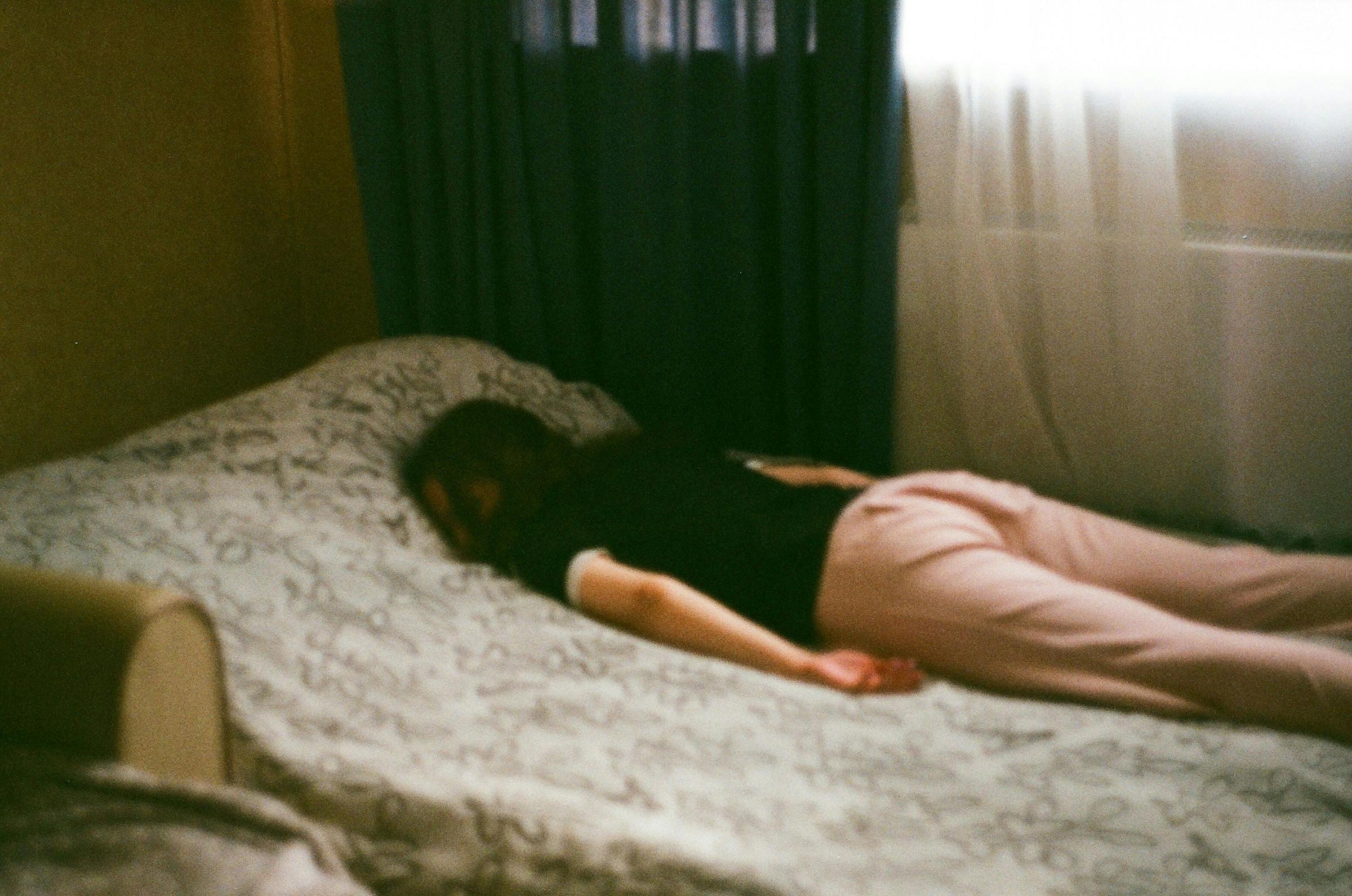 Someone feeling groggy after a full night's sleep
