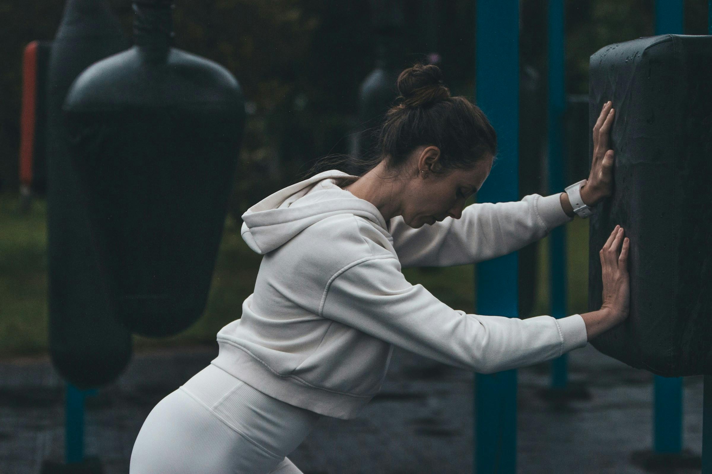 Woman doing a light workout during recovery