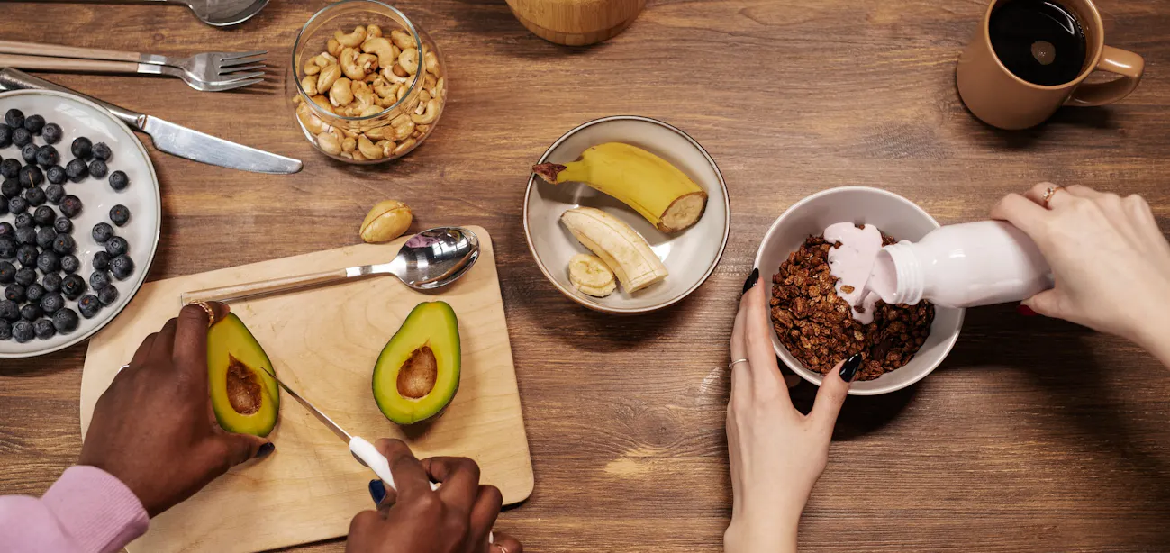 A home having a vegan and non-vegan diet for breakfast