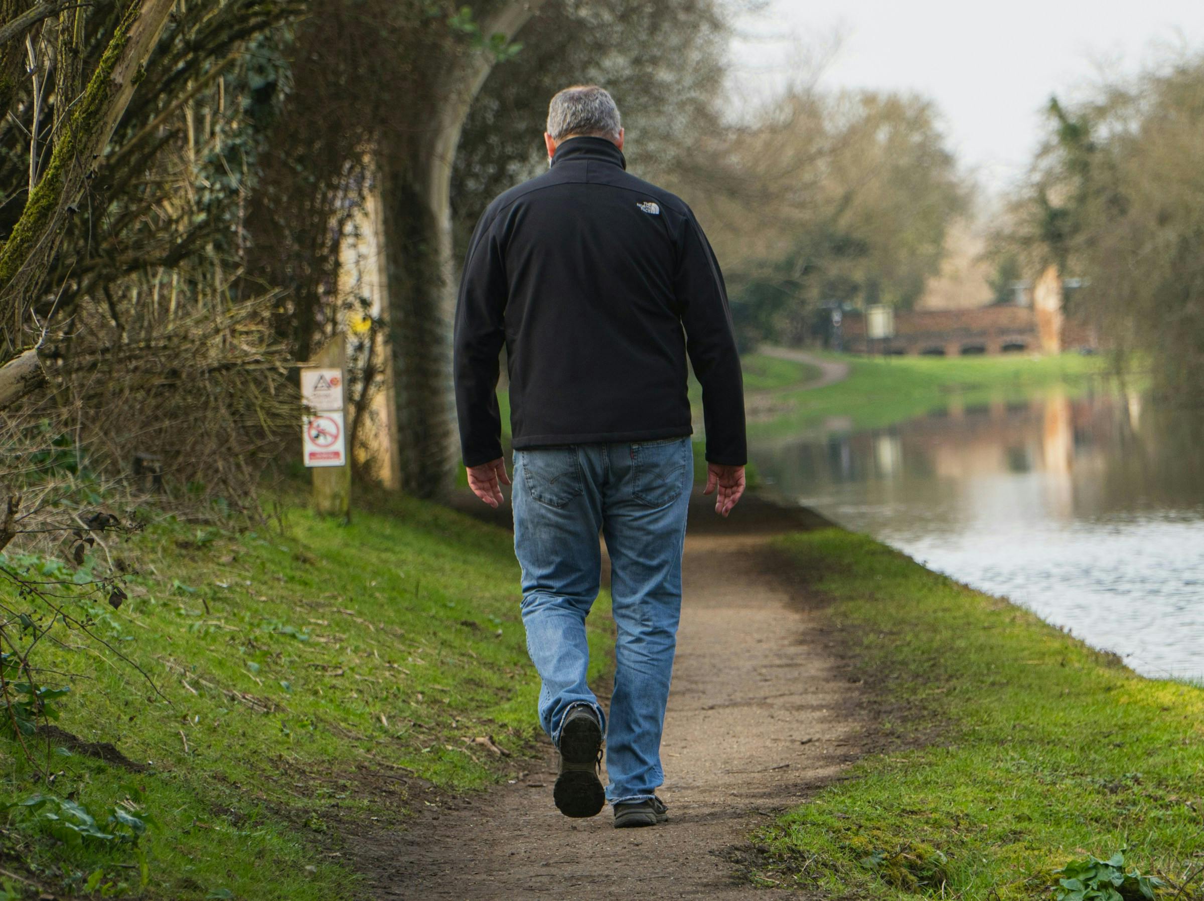A man taking a walk to help manage his WBC count