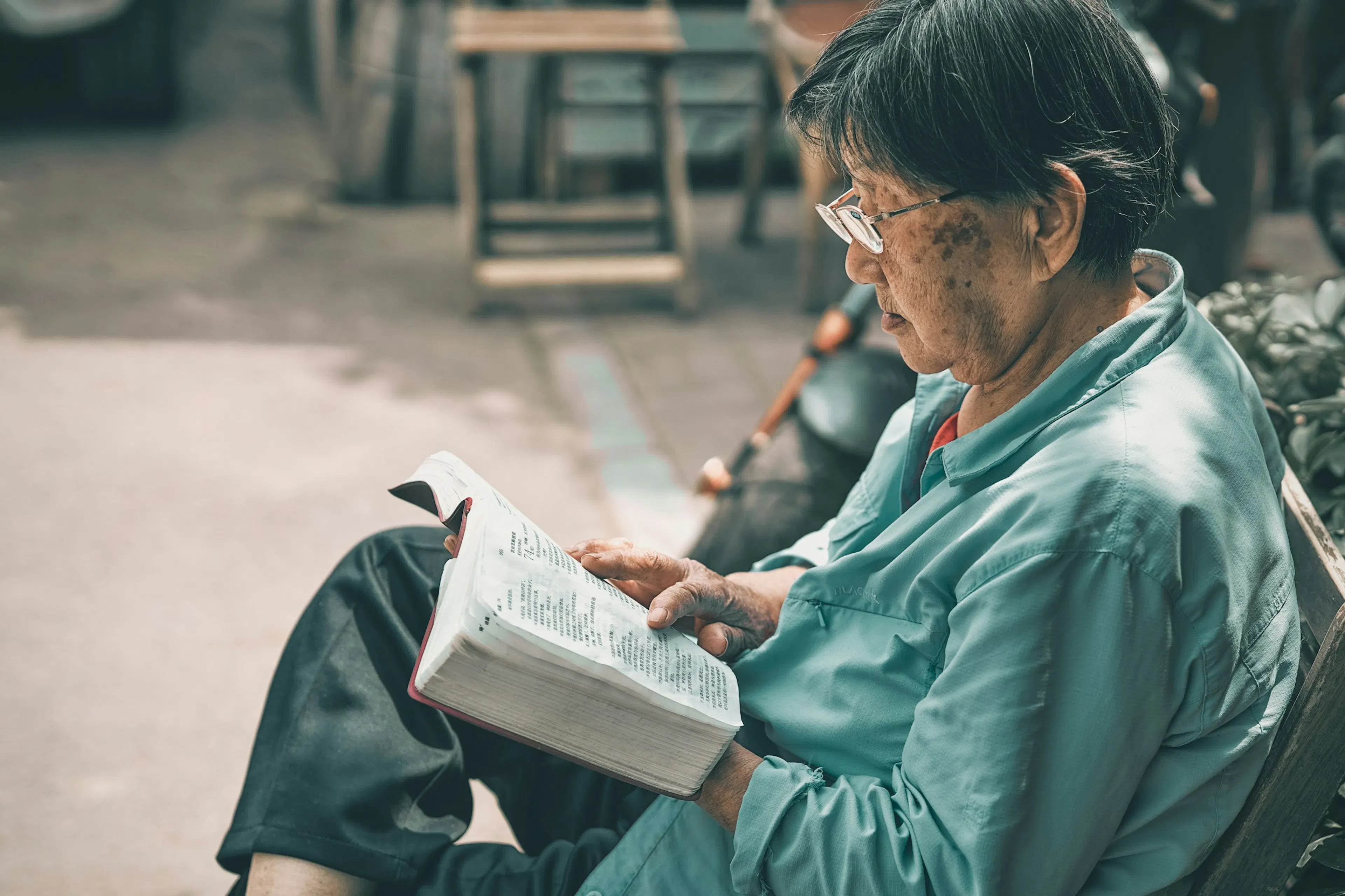 A lady aging at the cellular level