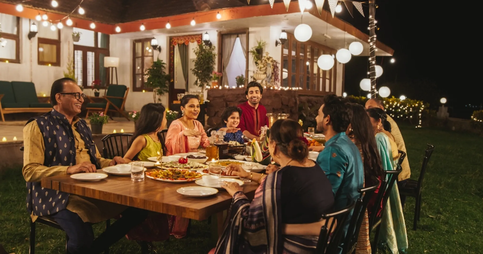 A family enjoying Indian Cuisine the Healthy Way