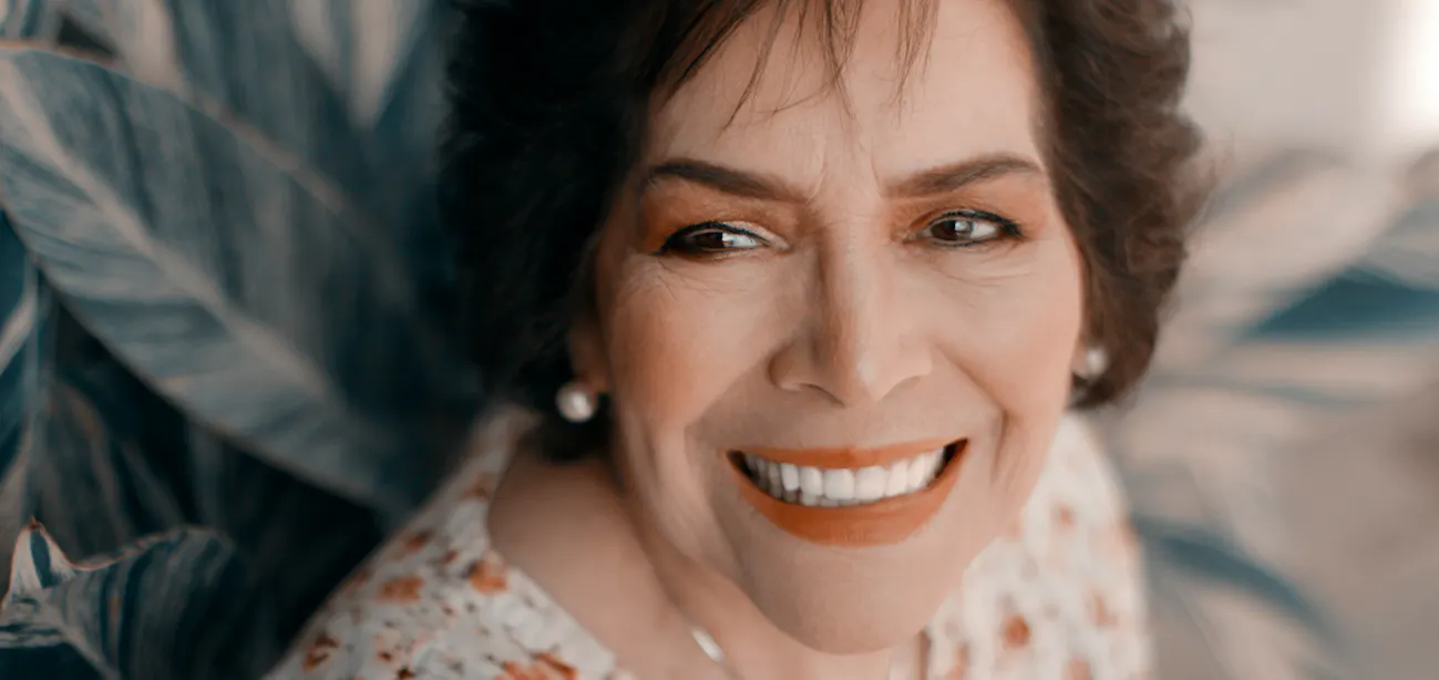 Woman aging gracefully with all the physiological changes