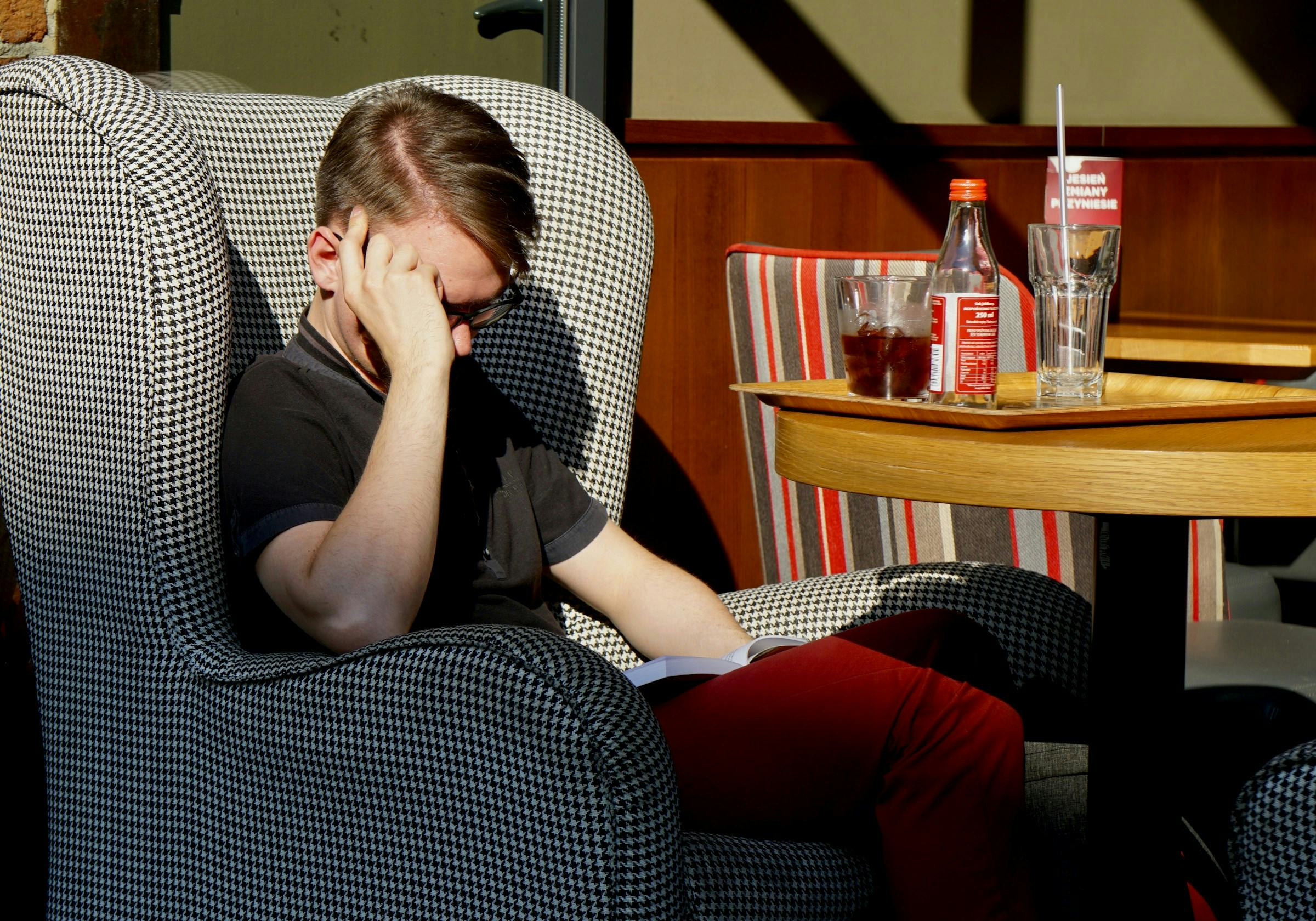 Person feeling sleepy after a sugary meal