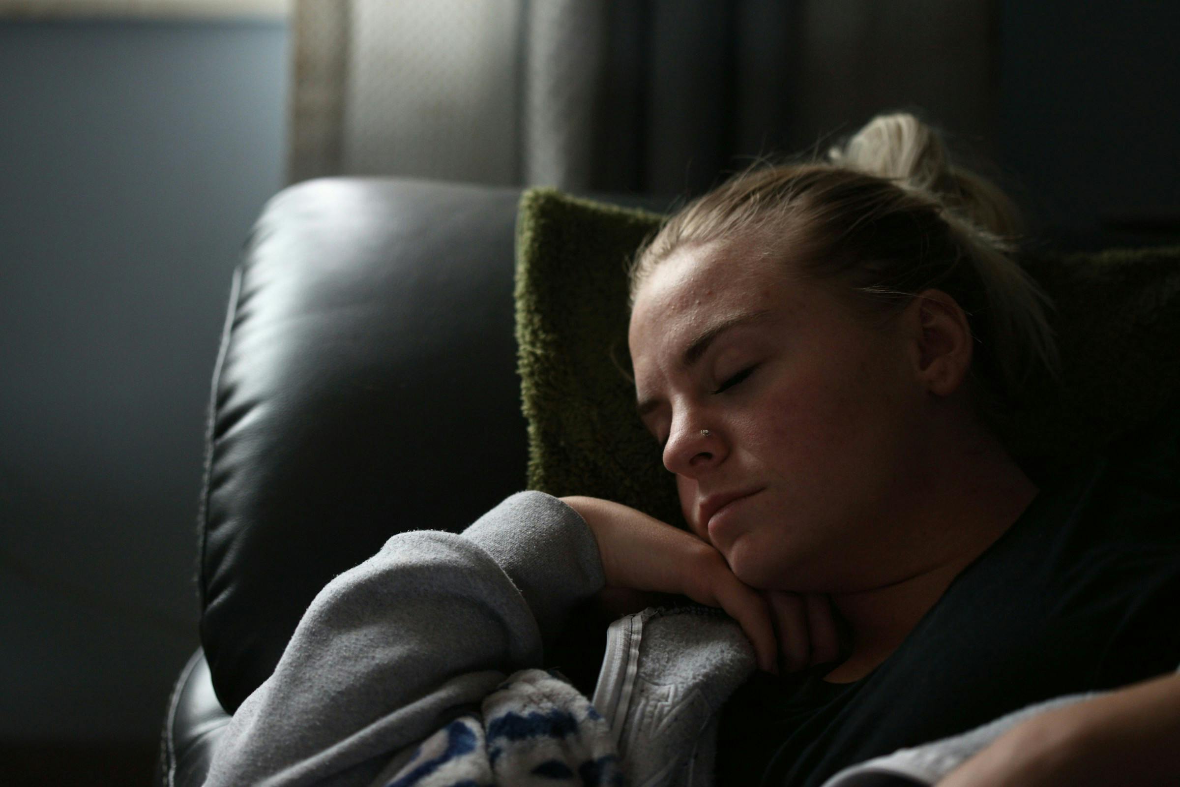 Person taking a short nap to prevent microsleep