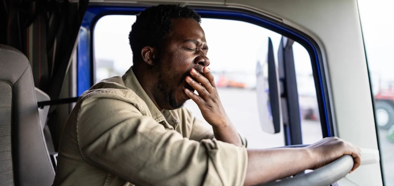 A driver experiencing microsleep