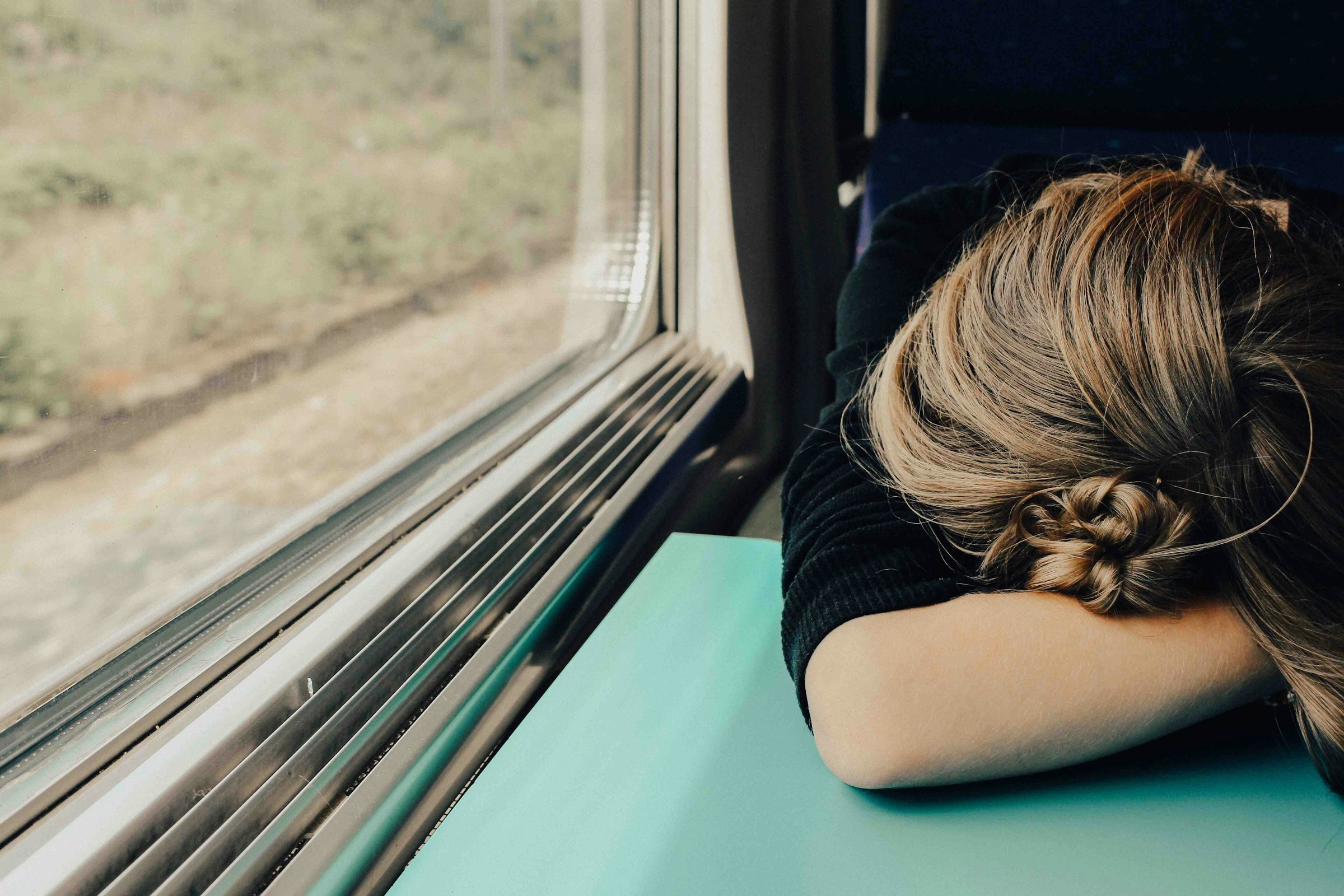 A person sleeping because of a disrupted circadian rythm