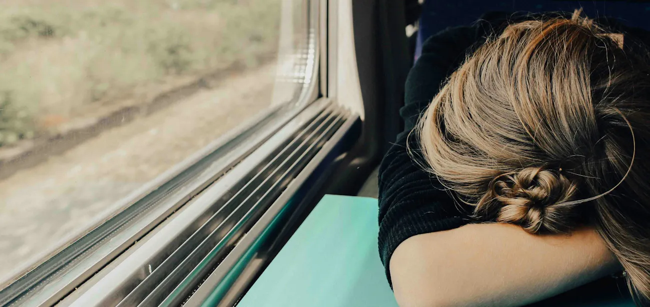 A person sleeping because of a disrupted circadian rythm