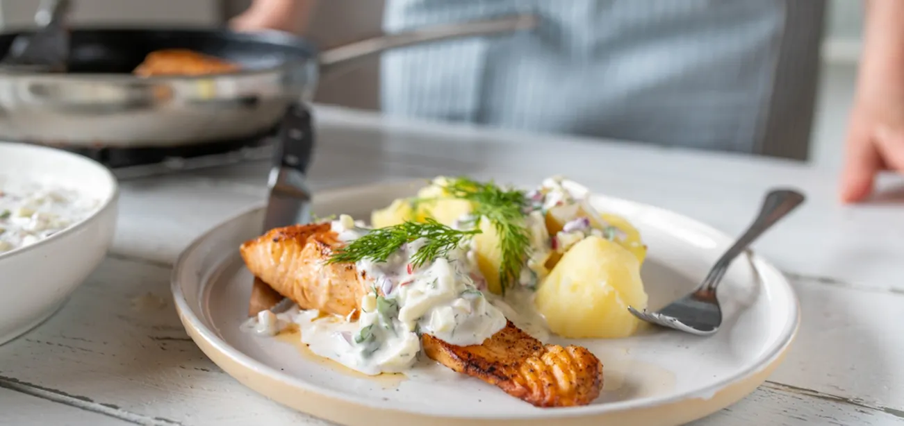 A plate of meal filled with protein