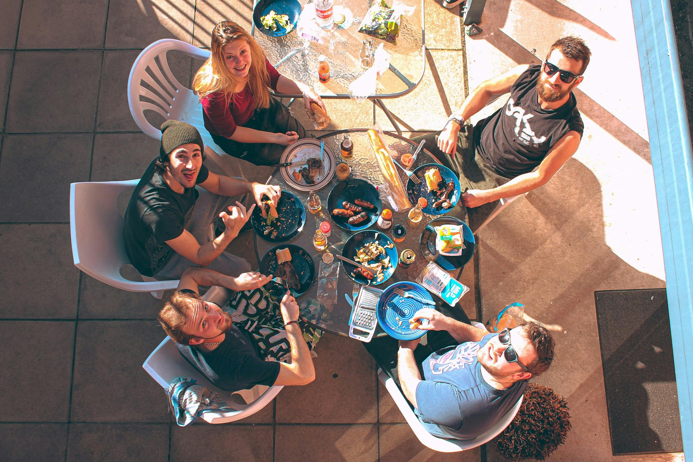 Image showing a group of friends telling how holidays affect blood biomarkers