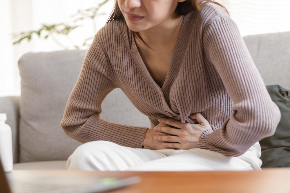 A person having stomach ache