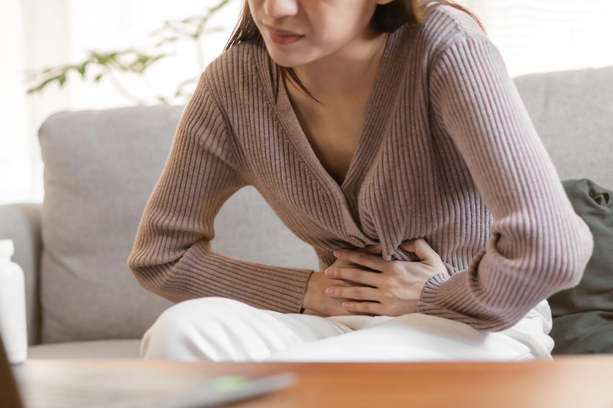 A person having stomach ache