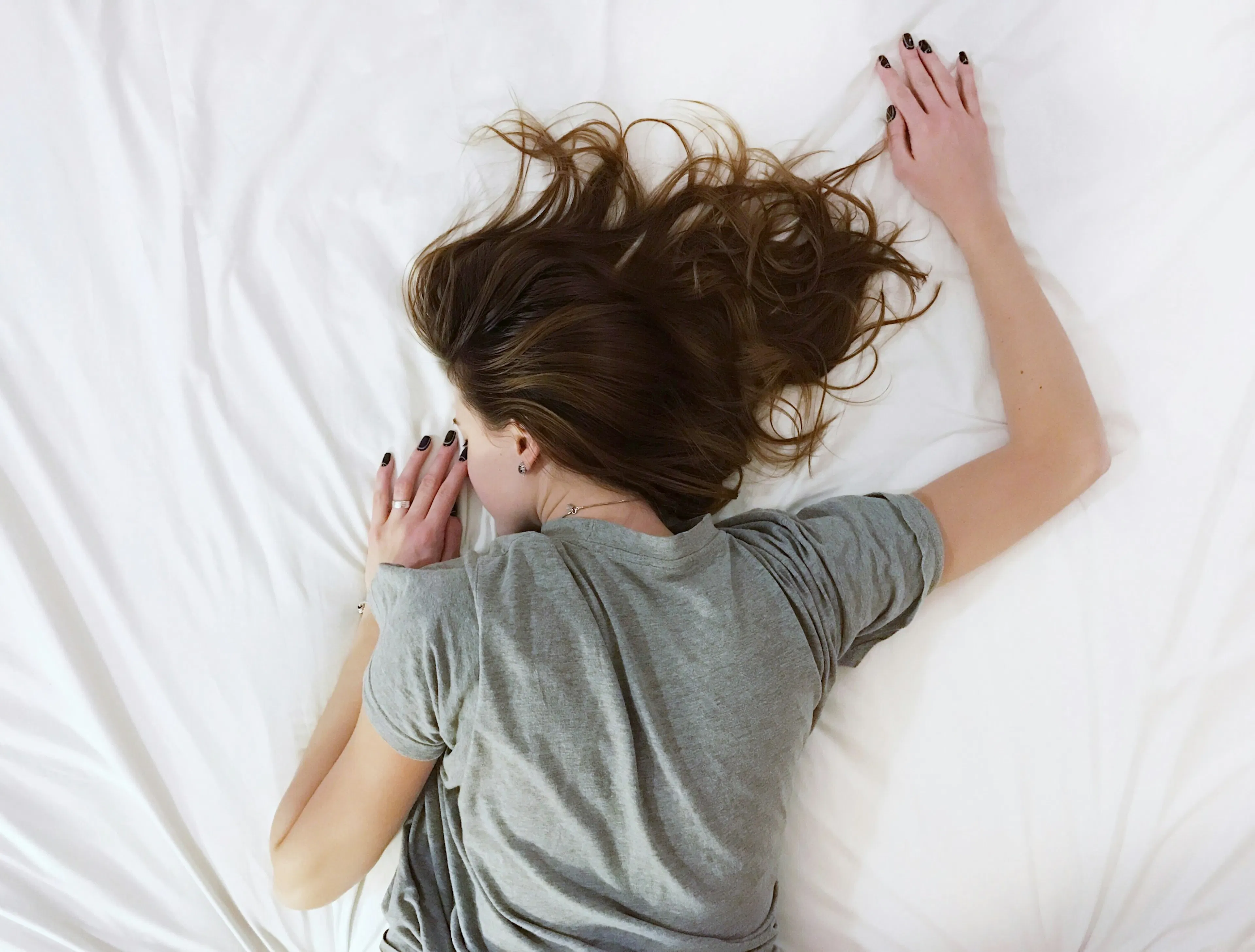 A lady napping from stress