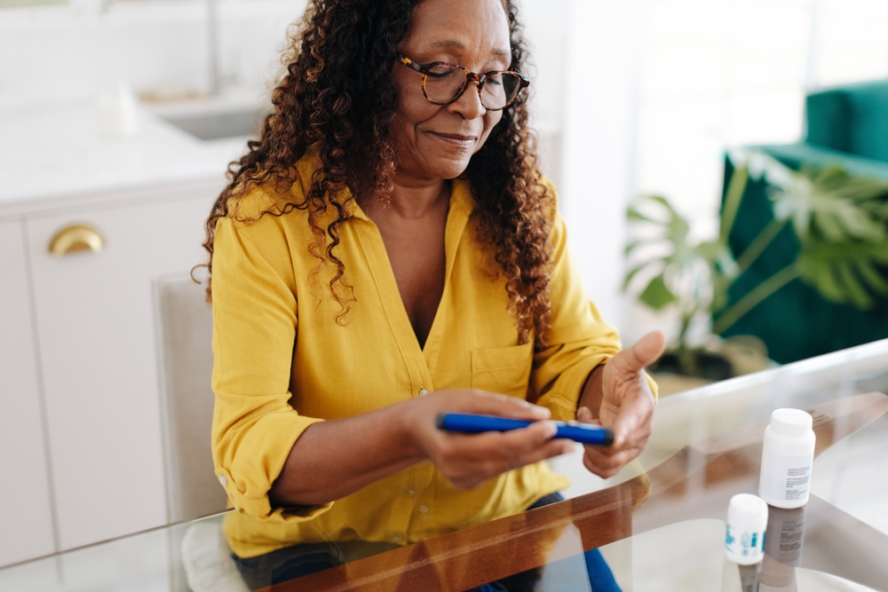 woman managing hormonal and metabolic changes during menopause with GLP-1 medications