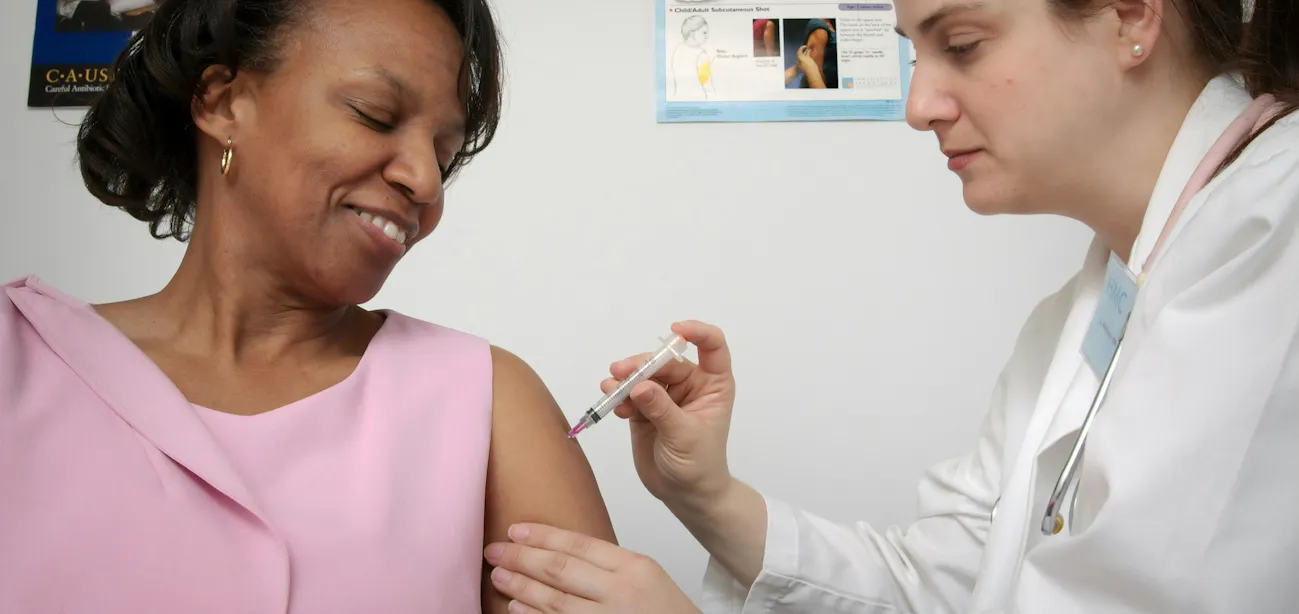 Woman taking Sermorelin injection