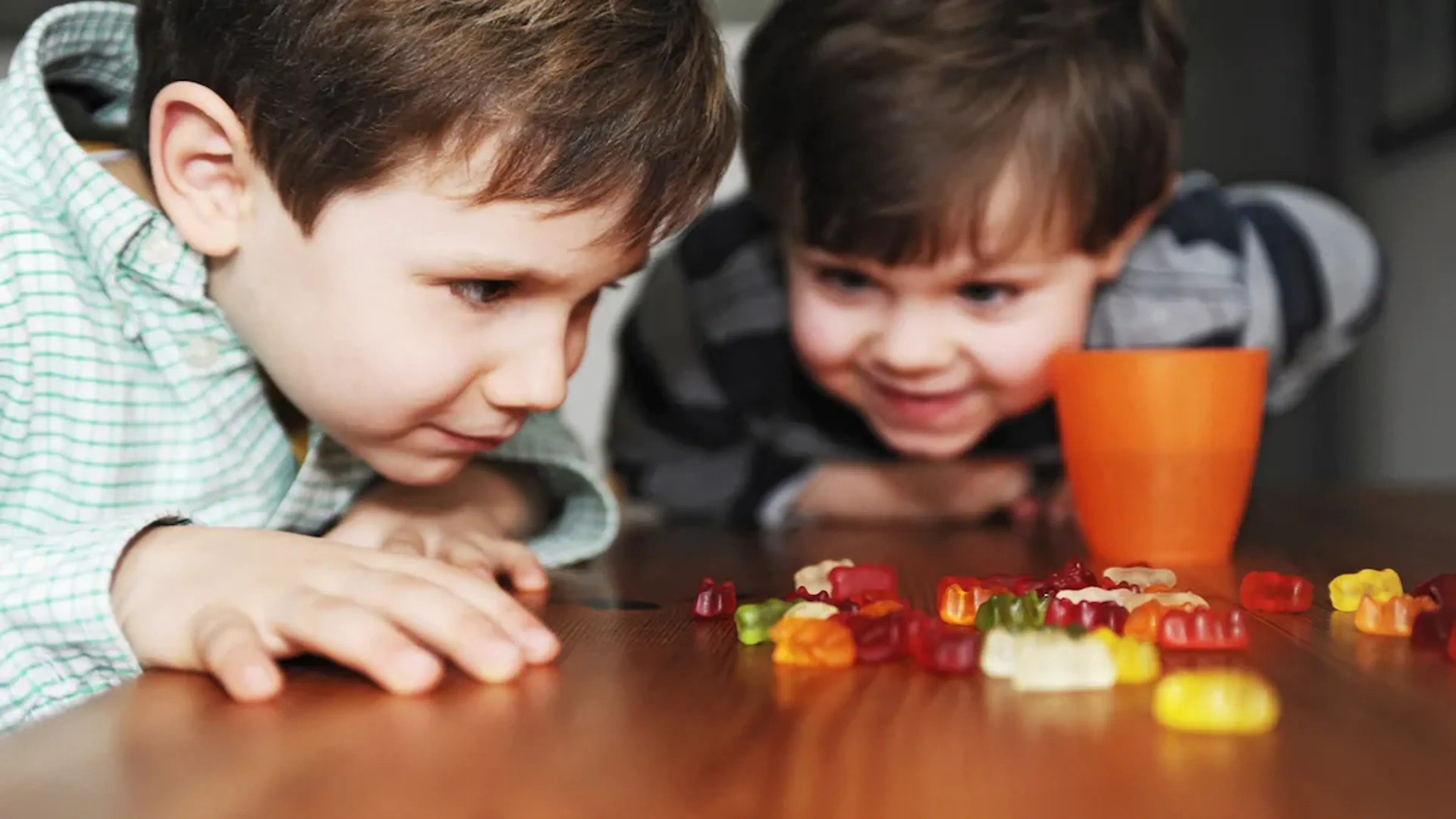 Colorful melatonin gummies that resemble candy, increasing accidental ingestion risk in children.