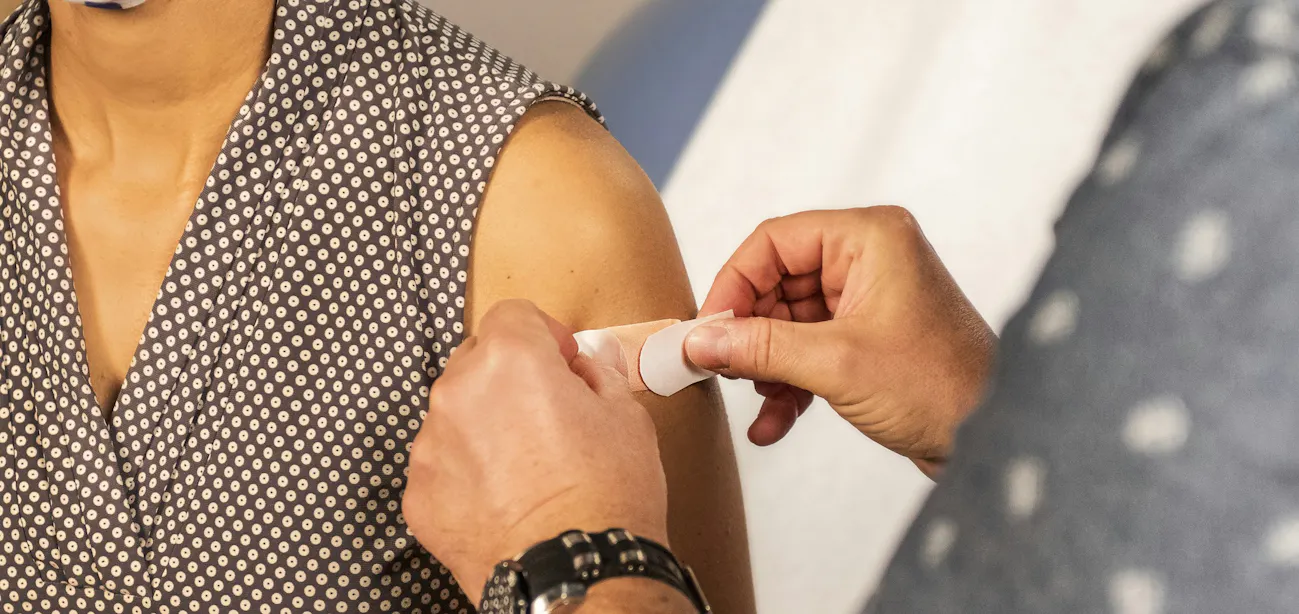 An image of a patient receiving BPC-157 via injection