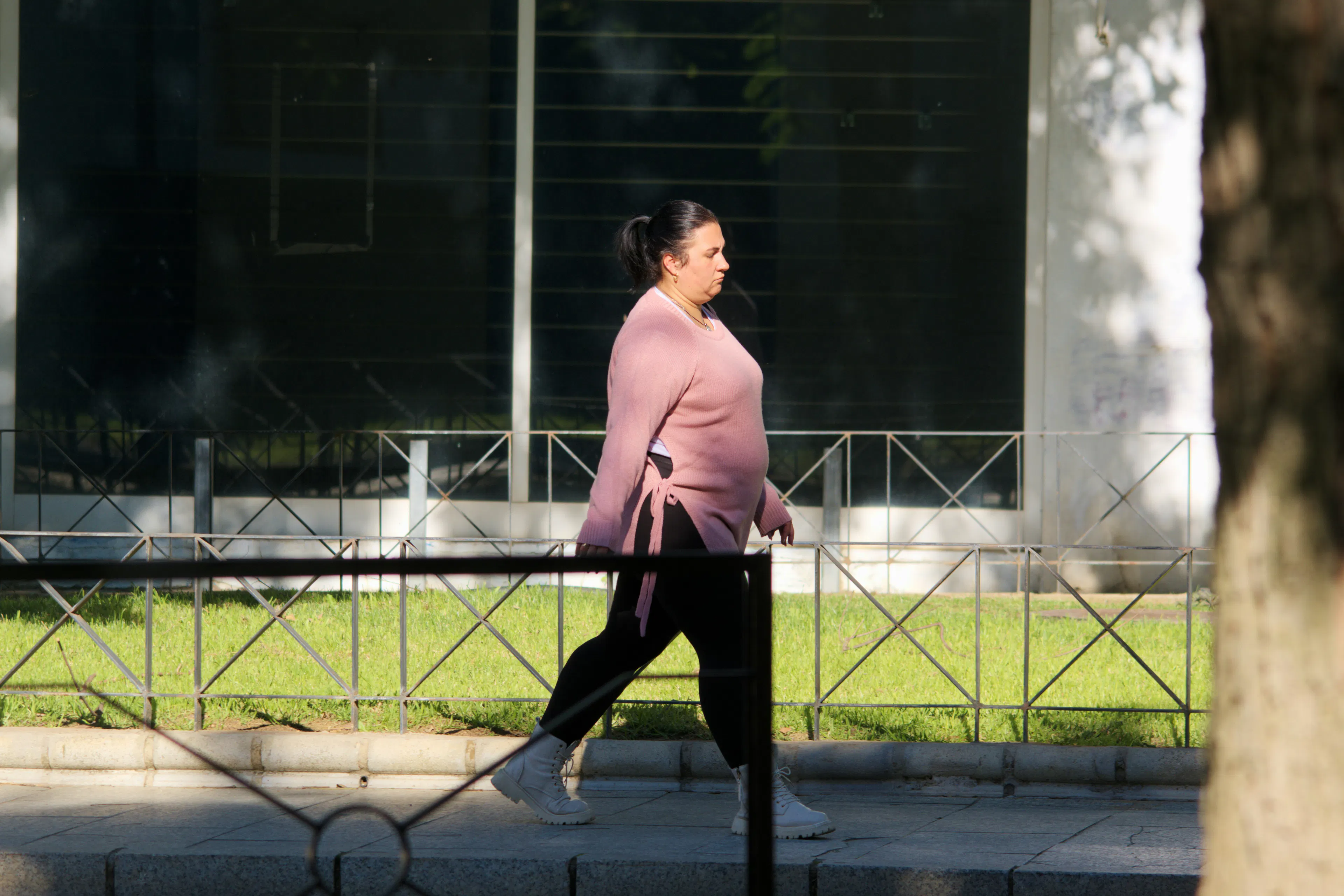 Image showing a plus sized lady taking a walk