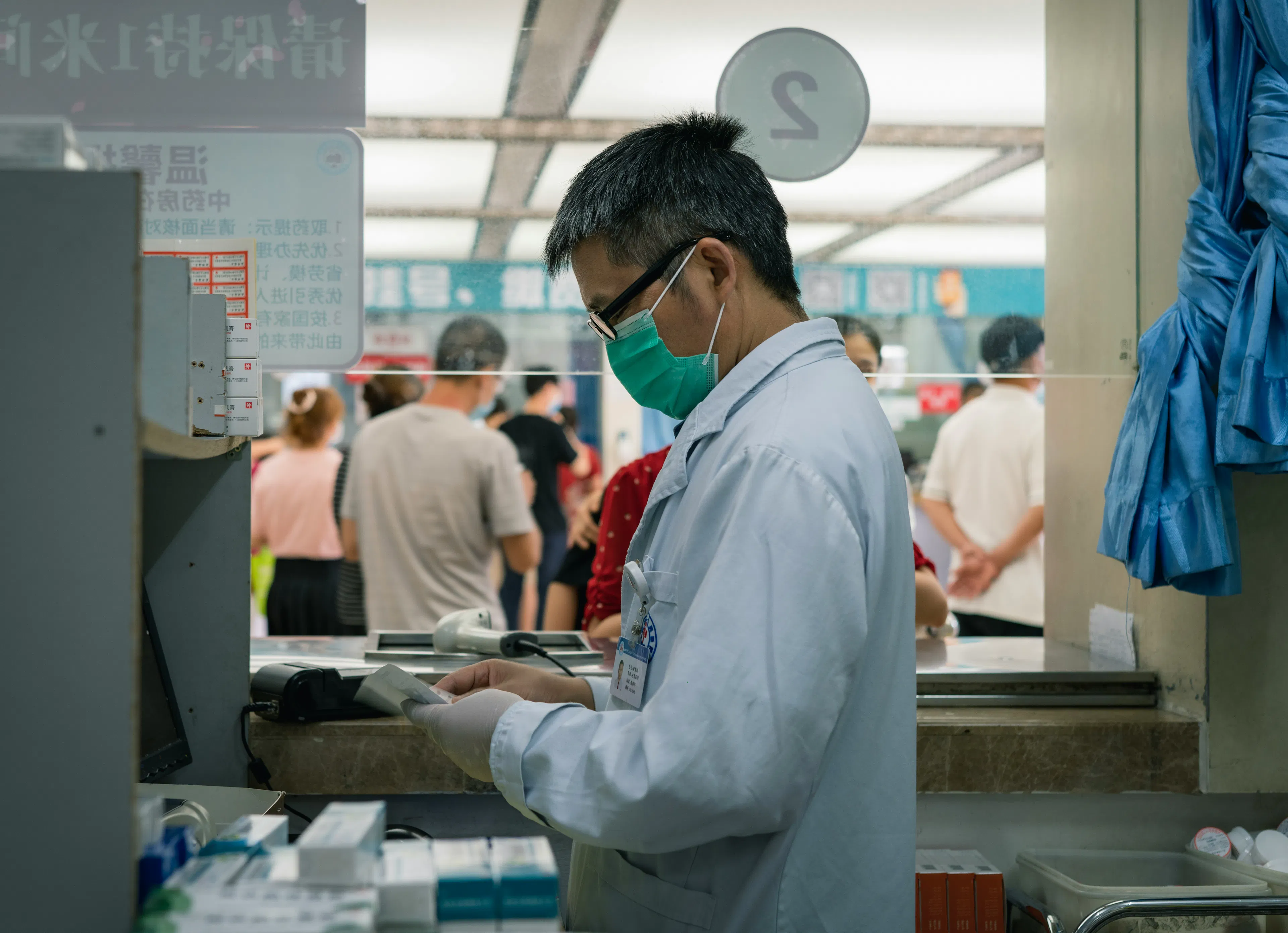 A pharmacist compounding peptide
