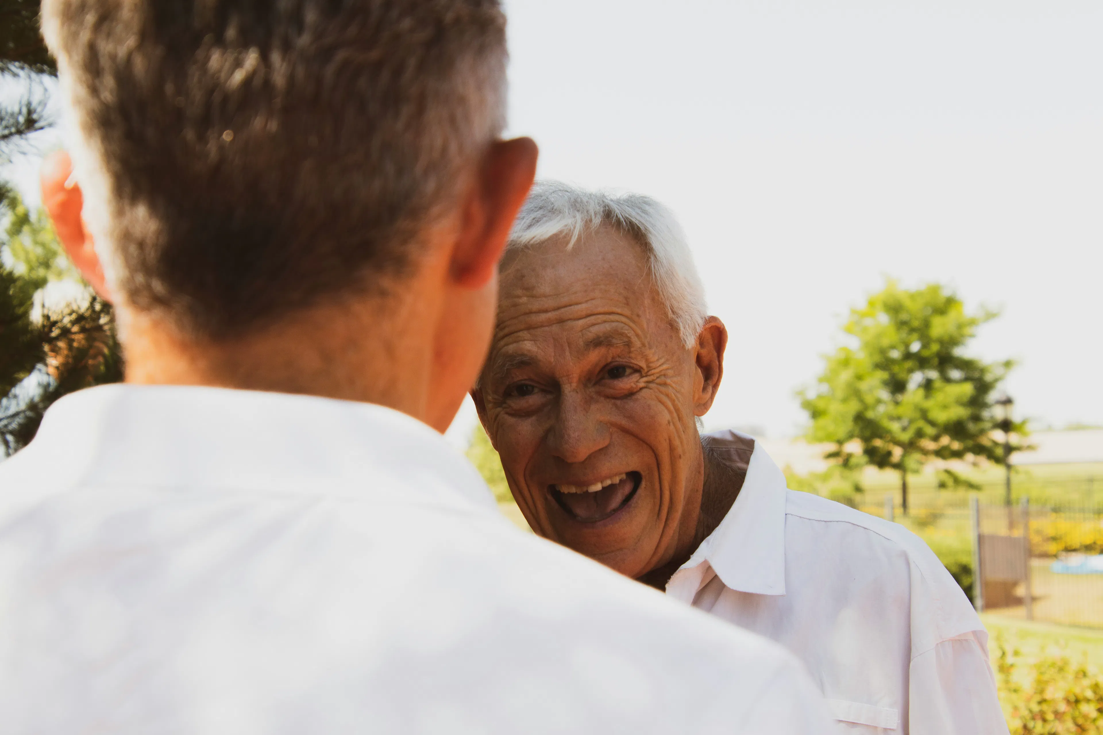 An old man using peptide